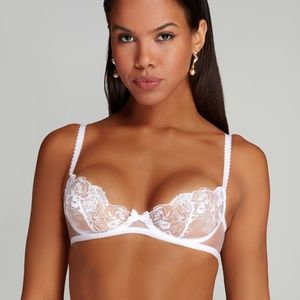 Agent Provocateur Jayce Plunge Underwired Bra, White, 36B